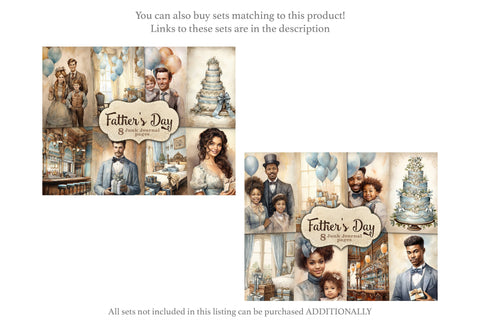 Fathers Day Junk Journal Paper | Victorian Journal Card SVG GlamArtZhanna 