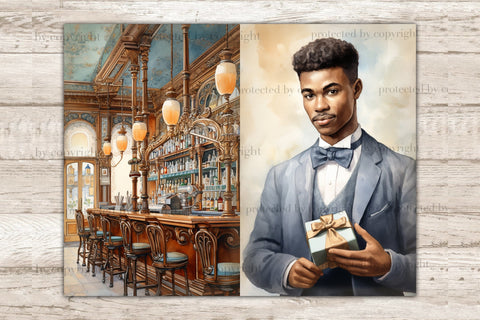 Fathers Day Junk Journal Paper | Victorian Journal Card SVG GlamArtZhanna 