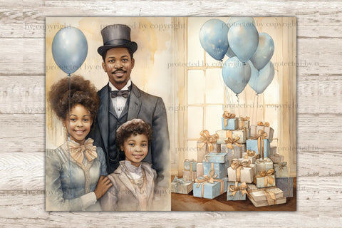 Fathers Day Junk Journal Paper | Victorian Journal Card SVG GlamArtZhanna 