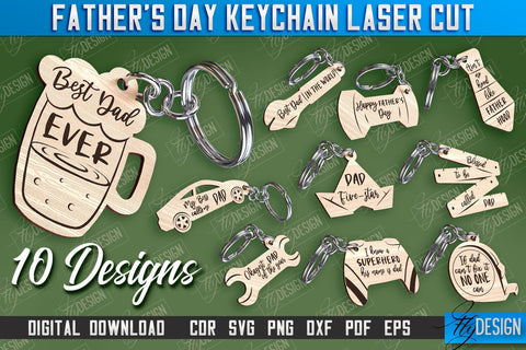 Father’s Day Keychain Bundle | Keychain Inscription | Grandpa Gift | CNC Files SVG Fly Design 