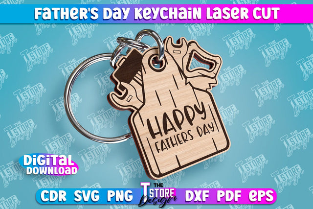 Father’s Day Keychain | Keychain Inscription | Grandpa Gift | CNC Files SVG The T Store Design 