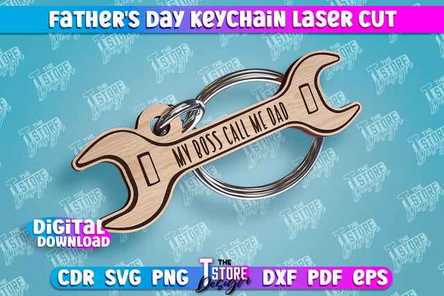 Father’s Day Keychain | Keychain Inscription | Grandpa Gift | CNC Files SVG The T Store Design 