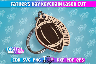 Father’s Day Keychain | Keychain Inscription | Grandpa Gift | CNC Files SVG The T Store Design 