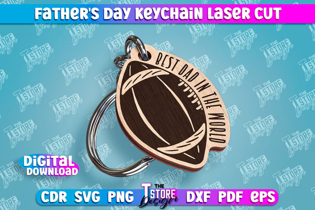 Father’s Day Keychain | Keychain Inscription | Grandpa Gift | CNC Files SVG The T Store Design 