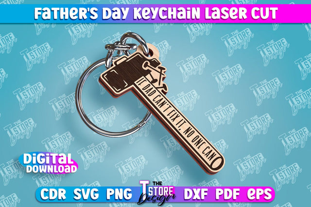 Father’s Day Keychain | Keychain Inscription | Grandpa Gift | CNC Files SVG The T Store Design 