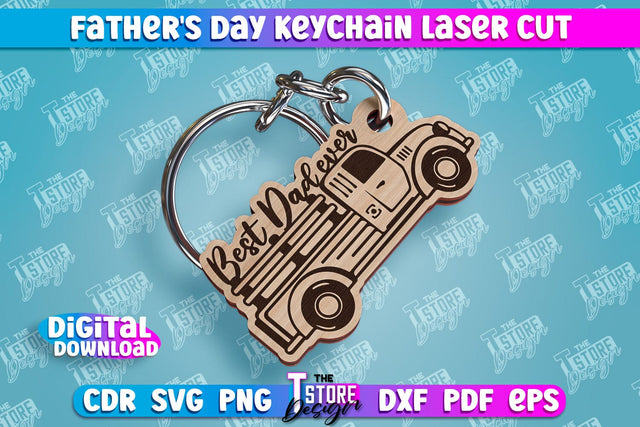 Father’s Day Keychain | Keychain Inscription | Grandpa Gift | CNC Files SVG The T Store Design 