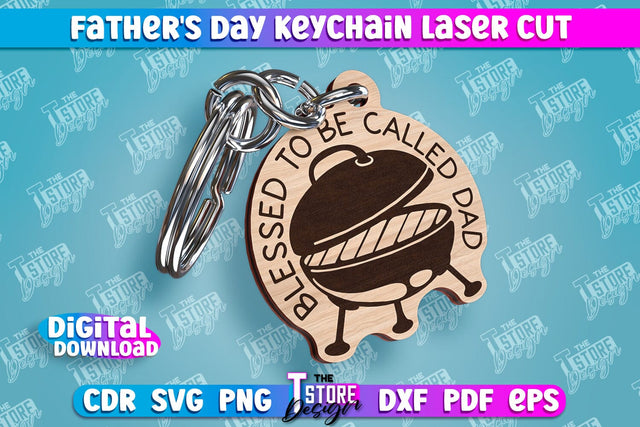 Father’s Day Keychain | Keychain Inscription | Grandpa Gift | CNC Files SVG The T Store Design 