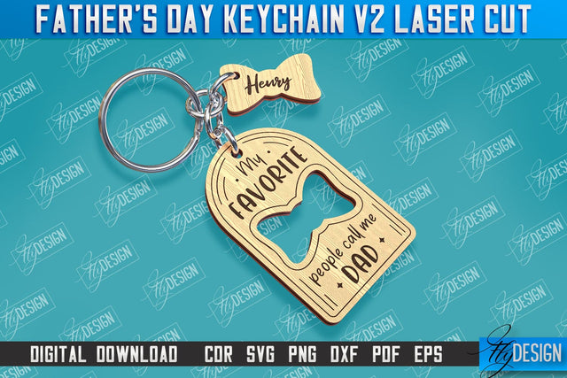 Father’s Day Keychain Laser Cut | Keychain Inscription | Grandpa Gift | CNC Files v.2 SVG Fly Design 
