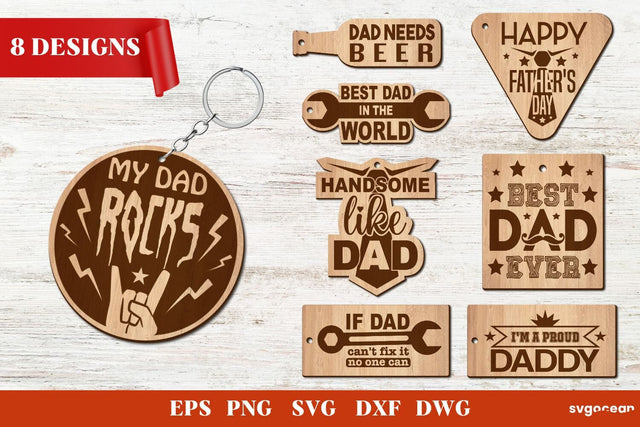Father’s Day Keychains Laser Cut SVG SvgOcean 