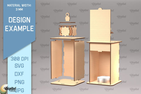 Father's Day Lantern SVG. Candle Holder Laser Cut SVG Evgenyia Guschina 