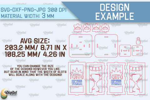 Father's Day Lanterns SVG Bundle. Candle Holders Laser Cut SVG Evgenyia Guschina 