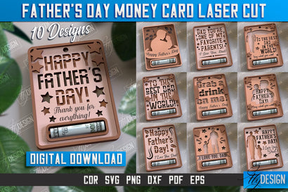 Father’s Day Money Card Bundle | Greeting Cards | Money Holder | CNC File SVG Fly Design 