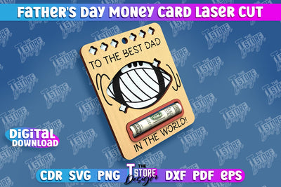 Father’s Day Money Card | Greeting Cards | Money Card Holder | CNC File SVG The T Store Design 