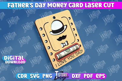 Father’s Day Money Card | Greeting Cards | Money Card Holder | CNC File SVG The T Store Design 