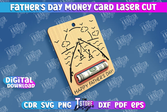 Father’s Day Money Card | Greeting Cards | Money Card Holder | CNC File SVG The T Store Design 