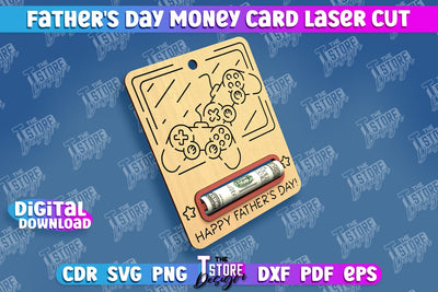Father’s Day Money Card | Greeting Cards | Money Card Holder | CNC File SVG The T Store Design 