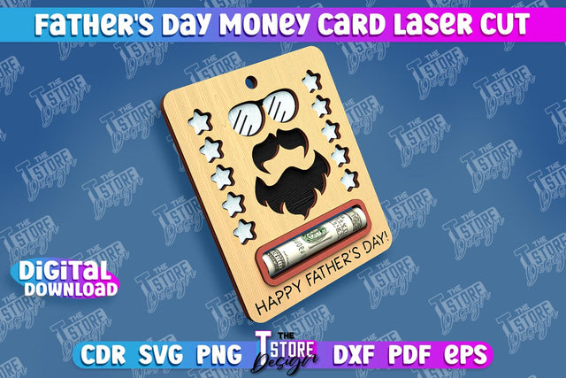 Father’s Day Money Card | Greeting Cards | Money Card Holder | CNC File SVG The T Store Design 