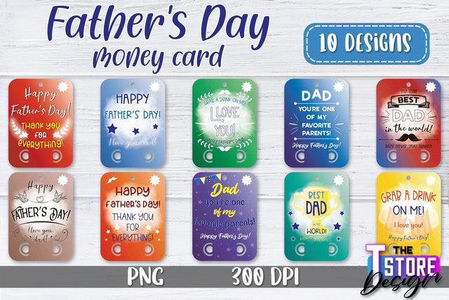 Father’s Day Money Card PNG Design Bundle | Dad Money Holder | Happy Father’s Day Sublimation The T Store Design 