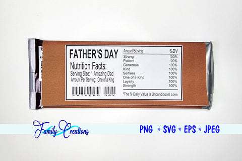 Father's Day Nutrition Label SVG Family Creations 
