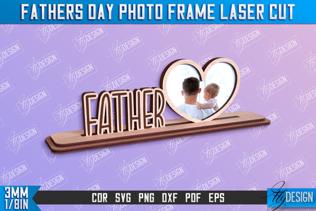 Father’s Day Photo Frame | Grandpa Gift | Home Design | CNC File SVG Fly Design 
