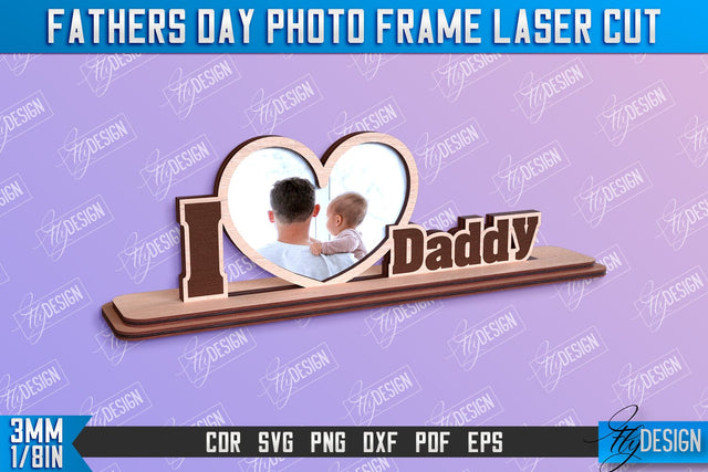 Father’s Day Photo Frame | Grandpa Gift | Home Design | CNC File SVG Fly Design 