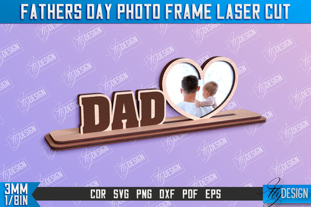 Father’s Day Photo Frame | Grandpa Gift | Home Design | CNC File SVG Fly Design 