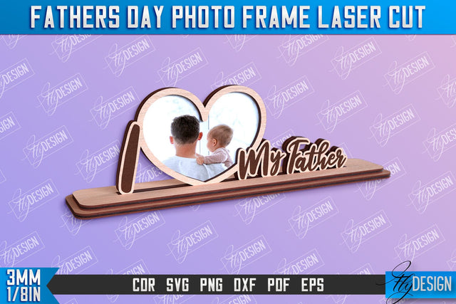 Father’s Day Photo Frame | Grandpa Gift | Home Design | CNC File SVG Fly Design 