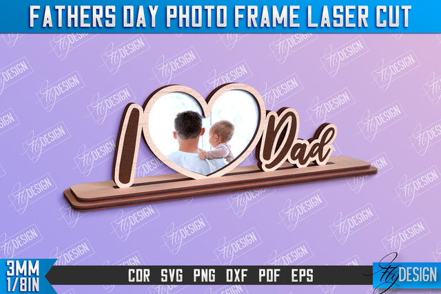 Father’s Day Photo Frame | Grandpa Gift | Home Design | CNC File SVG Fly Design 