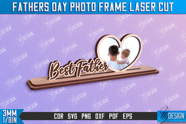 Father’s Day Photo Frame | Grandpa Gift | Home Design | CNC File SVG Fly Design 