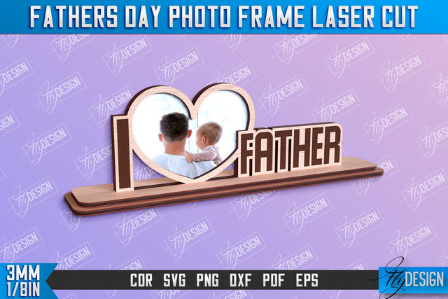 Father’s Day Photo Frame | Grandpa Gift | Home Design | CNC File SVG Fly Design 