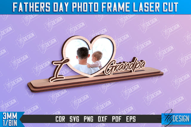 Father’s Day Photo Frame | Grandpa Gift | Home Design | CNC File SVG Fly Design 