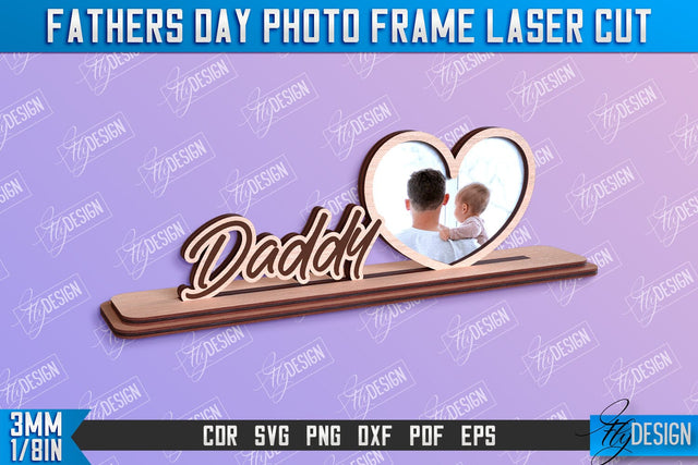 Father’s Day Photo Frame | Grandpa Gift | Home Design | CNC File SVG Fly Design 