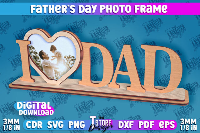 Father’s Day Photo Frame | Grandpa Gift | Home Design | CNC File SVG The T Store Design 