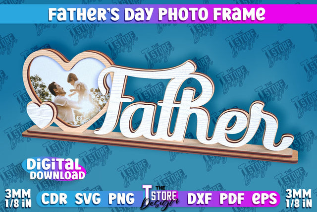 Father’s Day Photo Frame | Grandpa Gift | Home Design | CNC File SVG The T Store Design 