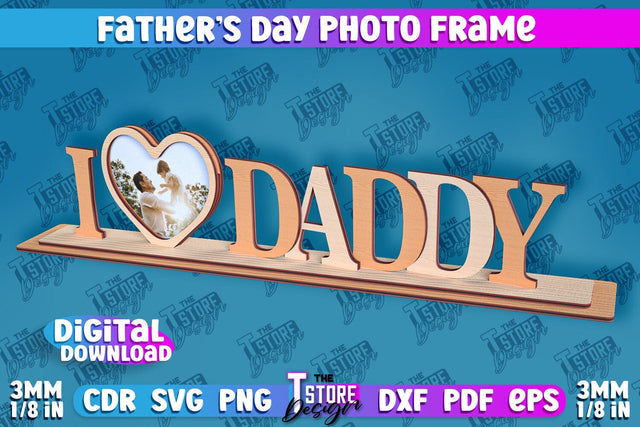 Father’s Day Photo Frame | Grandpa Gift | Home Design | CNC File SVG The T Store Design 