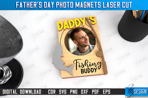 Father’s Day Photo Magnet Bundle | Personalized Photo Magnets | Gift Idea | CNC Files SVG Fly Design 