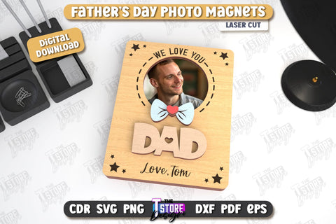 Father’s Day Photo Magnet Bundle | Personalized Photo Magnets | Gift Idea | CNC Files SVG The T Store Design 
