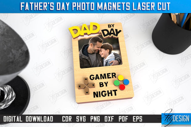 Father’s Day Photo Magnet | Personalized Photo Magnets | Gift Idea | CNC File SVG Fly Design 