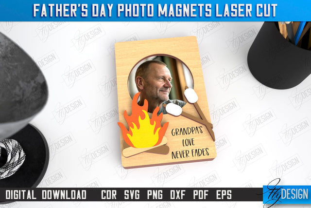 Father’s Day Photo Magnet | Personalized Photo Magnets | Gift Idea | CNC File SVG Fly Design 