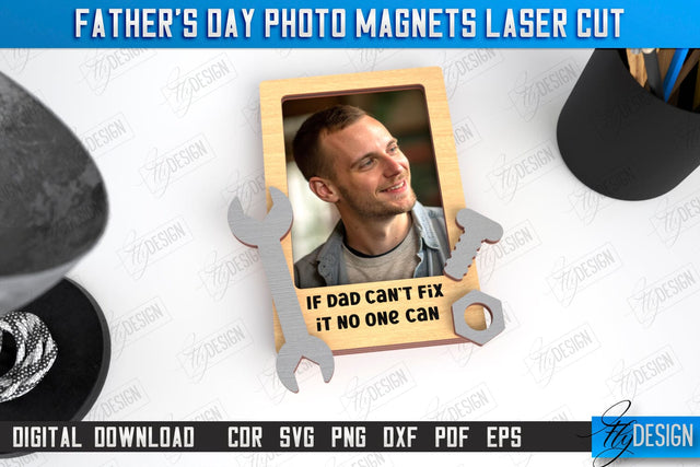Father’s Day Photo Magnet | Personalized Photo Magnets | Gift Idea | CNC File SVG Fly Design 