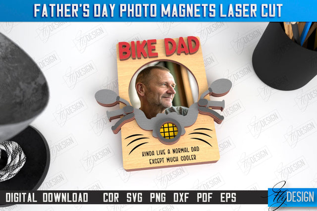 Father’s Day Photo Magnet | Personalized Photo Magnets | Gift Idea | CNC File SVG Fly Design 