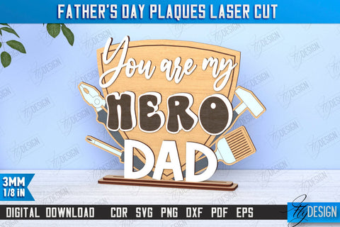 Father's Day Plaques Bundle | Gift for Grandpa | Father's Day Signs | Father's Day Stand | CNC Files SVG Fly Design 