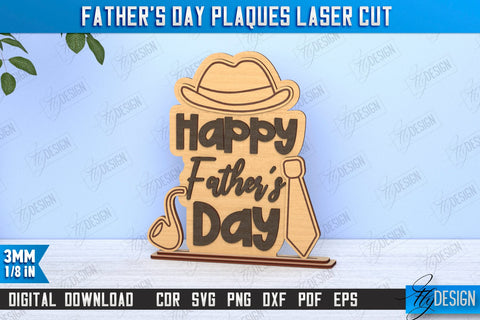 Father's Day Plaques Bundle | Gift for Grandpa | Father's Day Signs | Father's Day Stand | CNC Files SVG Fly Design 