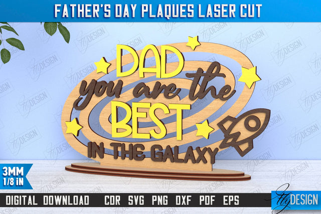 Father's Day Plaques | Gift for Grandpa | Father's Day Signs | Father's Day Stand | CNC File SVG Fly Design 
