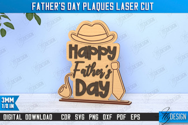 Father's Day Plaques | Gift for Grandpa | Father's Day Signs | Father's Day Stand | CNC File SVG Fly Design 