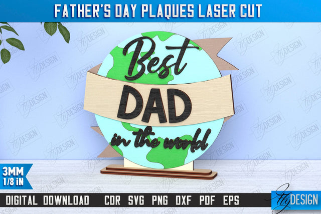 Father's Day Plaques | Gift for Grandpa | Father's Day Signs | Father's Day Stand | CNC File SVG Fly Design 