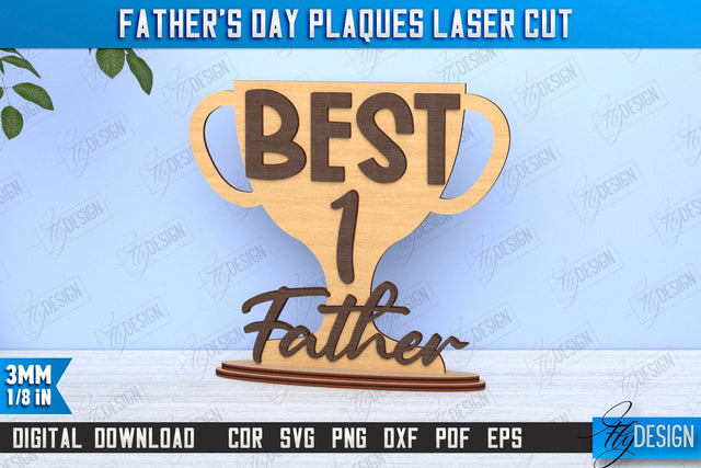 Father's Day Plaques | Gift for Grandpa | Father's Day Signs | Father's Day Stand | CNC File SVG Fly Design 