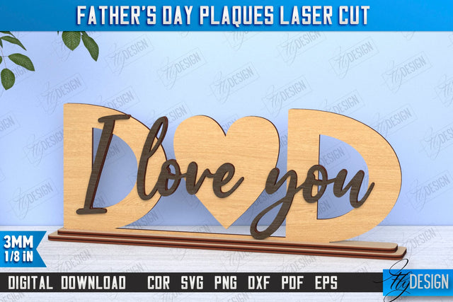 Father's Day Plaques | Gift for Grandpa | Father's Day Signs | Father's Day Stand | CNC File SVG Fly Design 