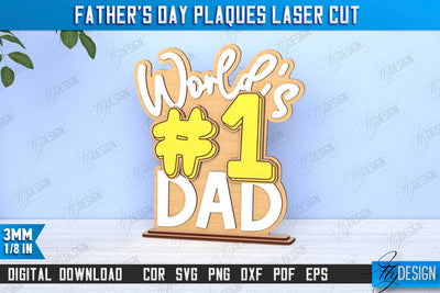 Father's Day Plaques | Gift for Grandpa | Father's Day Signs | Father's Day Stand | CNC File SVG Fly Design 