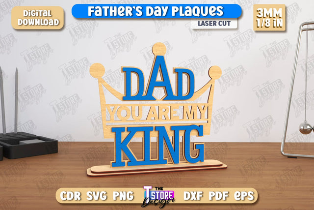 Father's Day Plaques | Gift for Grandpa | Father's Day Signs | Father's Day Stand | CNC File SVG The T Store Design 